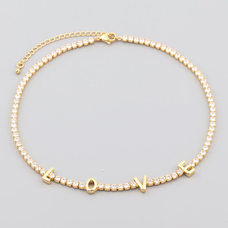 Chokers Letter Love Pendant Necklace Metal Chain Girl Fashion Jewelry Couple Gifts For Women
Chokers Letter Love Pendant Necklace Metal Chain Girl Fashion Jewelry Couple Gifts For Women