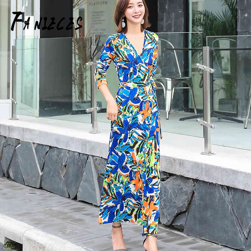 INS fashion Summer Autumn Dresses Women sexy Wrap Bohemian Beach Long Boho Maxi Vestido Floral Split robe femme 210520, Navy blue
INS fashion Summer Autumn Dresses Women sexy Wrap Bohemian Beach Long Boho Maxi Vestido Floral Split robe femme 210520, Navy blue
