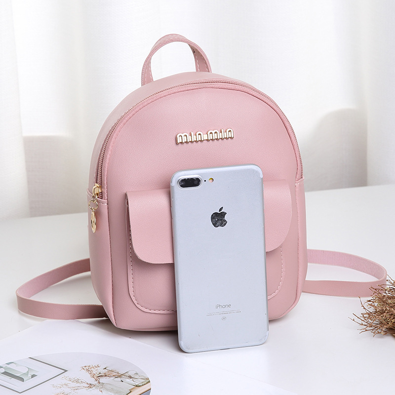 Mini Women PU Leather summer Portable large capacity small backpack