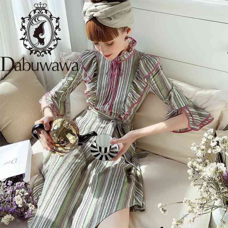 Dabuwawa Classic Ruffle Bow Neck Striped Women Dress Elegant Long Sleeve Office Female Daily Work A-Line Dress Ladies DO1ADR011 210520, Green
Dabuwawa Classic Ruffle Bow Neck Striped Women Dress Elegant Long Sleeve Office Female Daily Work A-Line Dress Ladies DO1ADR011 210520, Green