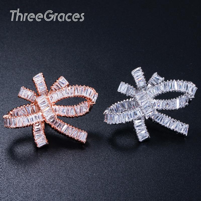 Stud ThreeGraces Korean Rose Gold Color White Cubic Zirconia Crystal Big Bowknot Earrings For Women Party Fashion Jewelry ER261, Golden;silver
Stud ThreeGraces Korean Rose Gold Color White Cubic Zirconia Crystal Big Bowknot Earrings For Women Party Fashion Jewelry ER261, Golden;silver