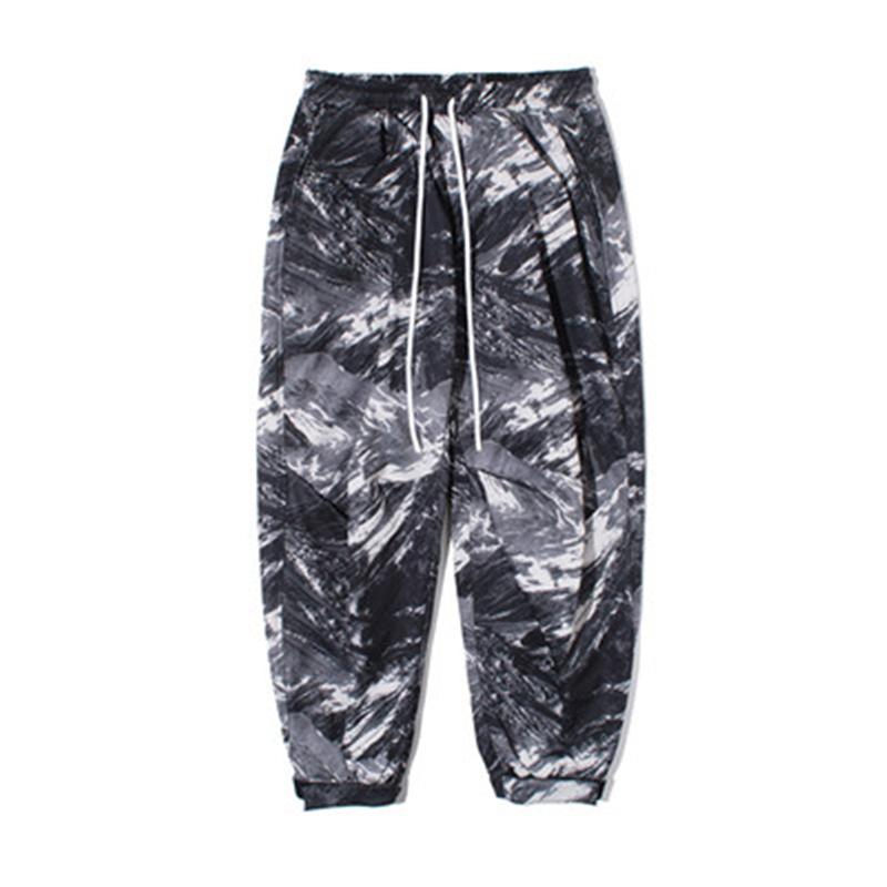 BYBB'S DARK 2021 Winter Thick Cargo Pants Men Hip Hop Streetwear Tie Dye Joggers Loose Sweatpants Trousers Fashion BB205 Men's