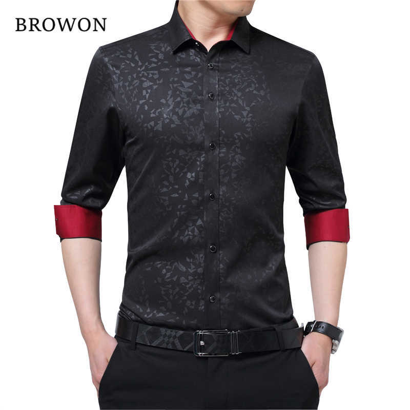 BROWON est Plus Size Male Social Shirt Long Sleeved Non-iron Men Flower Men's Business Imported-china 210721, Black
BROWON est Plus Size Male Social Shirt Long Sleeved Non-iron Men Flower Men's Business Imported-china 210721, Black