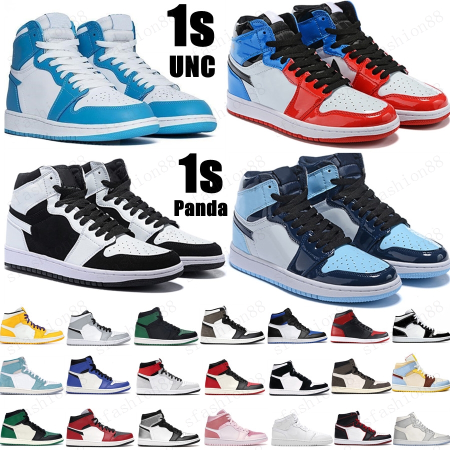 2021 new basketball shoes 1s top Obsidian UNC Fearless PHANTOM TURBO GREEN 1 Backboard PHANTOM GYM RED sport sneaker trainer size 36-46, Box