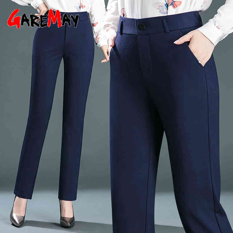 Winter Clothes Women Cotton High Waist Pants Two Twinstyle Pantalones Mujer Cintura Alta Black 210428