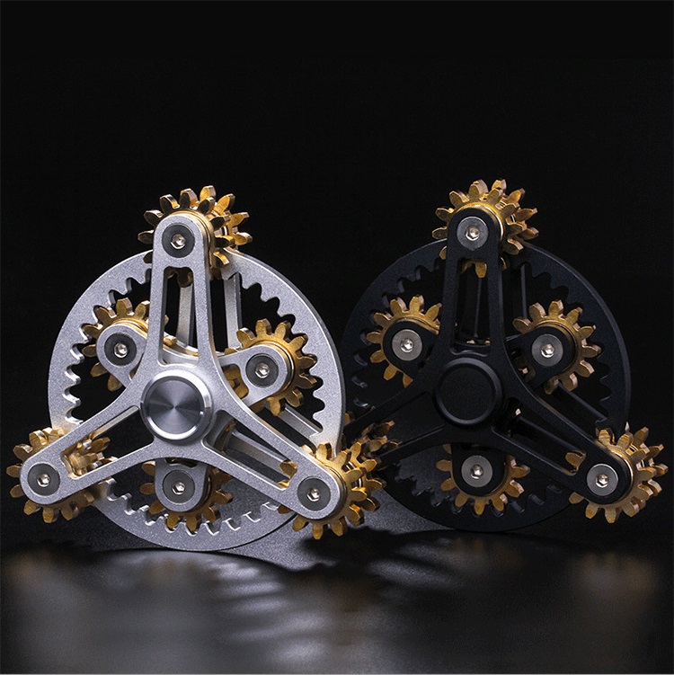 

Fidget Spinner Toys Nine Gear Linkage Hand Spinners Colors 9 Teeth Linkages Gears with Wheels Top Alloy Fingertips Gyros Finger Gyro Anxiety Decompression Toy