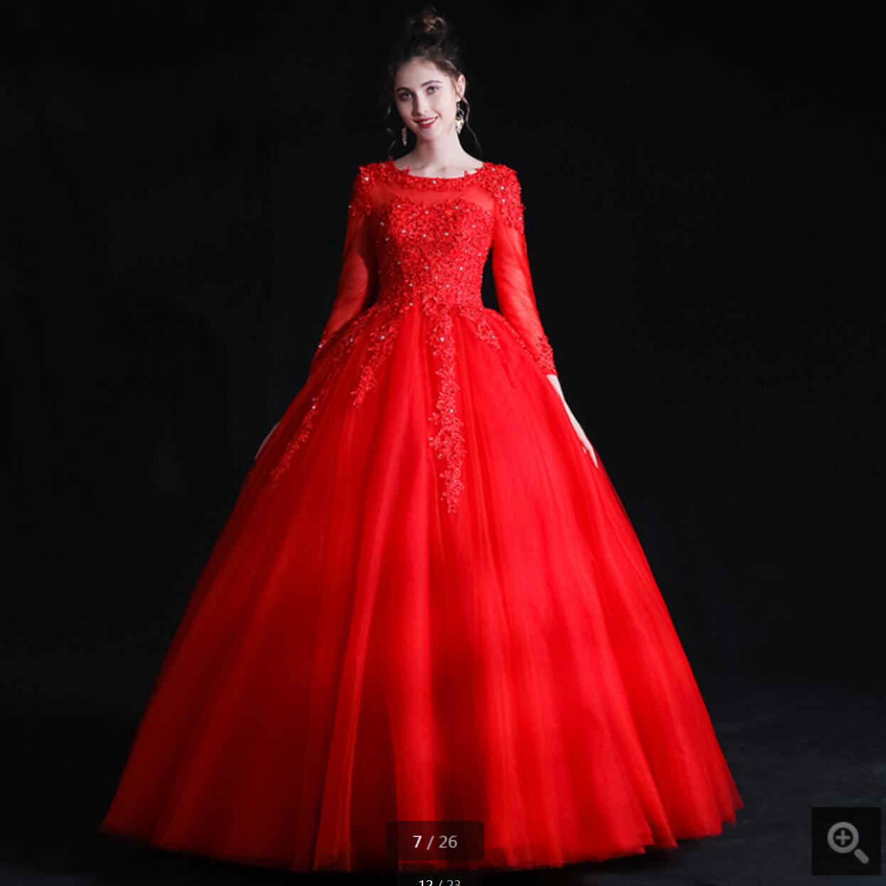 2021 Real Photo red lace modest ball gown prom dresses beaded appliques long sleeve vintage party gowns scoop neckline elegant saudi arabic muslim sweet 16 dress, Royal blue
2021 Real Photo red lace modest ball gown prom dresses beaded appliques long sleeve vintage party gowns scoop neckline elegant saudi arabic muslim sweet 16 dress, Royal blue