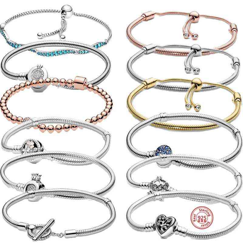 925 Sterling Silver Basic Snake Chain Flowers Blue Wavy Slider Bracelets Fit Original Brand Charms Women Girl Diy Making Jewelry
925 Sterling Silver Basic Snake Chain Flowers Blue Wavy Slider Bracelets Fit Original Brand Charms Women Girl Diy Making Jewelry