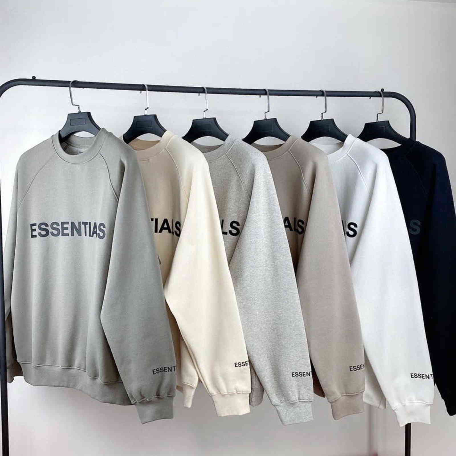 21fw Essentials Men's and Women's Crewneck Sweatshirts Rubber Print Loose Hip Hop Cotton Kanye West Pullover, Black
21fw Essentials Men's and Women's Crewneck Sweatshirts Rubber Print Loose Hip Hop Cotton Kanye West Pullover, Black