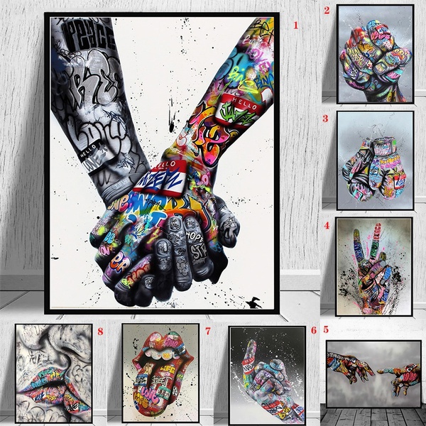 2021 Street Graffiti Art Canvas Painting Lover Hands Art Wall Posters and Prints Inspiration Artwork Picture for Living Room Decor(No Frame)
2021 Street Graffiti Art Canvas Painting Lover Hands Art Wall Posters and Prints Inspiration Artwork Picture for Living Room Decor(No Frame)