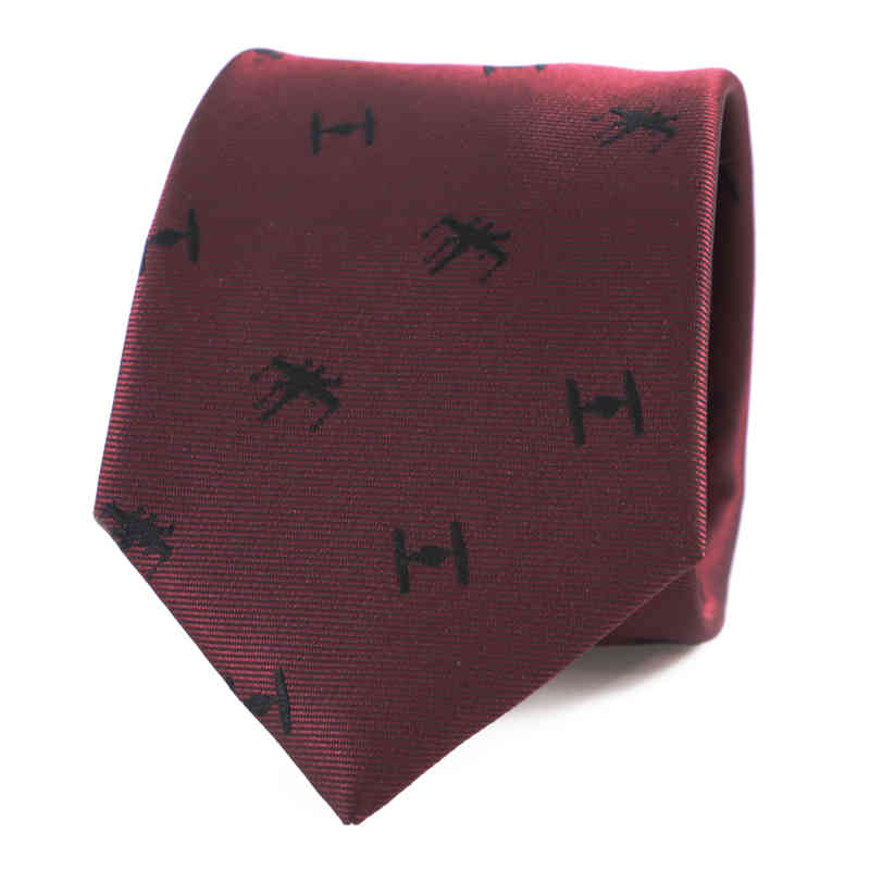 Microfiber Jacquard Movie Theme Starfighters Pattern Burgundy Necktie X-Wing Fighter Tie
Microfiber Jacquard Movie Theme Starfighters Pattern Burgundy Necktie X-Wing Fighter Tie