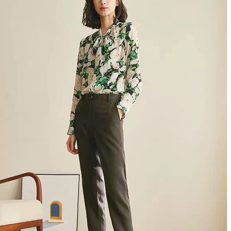 Vintage Elegant Pink Floral Blouses Women Casual Blusas Female Shirts Moda Chic Top Shirt Lady poleras mujer 210421