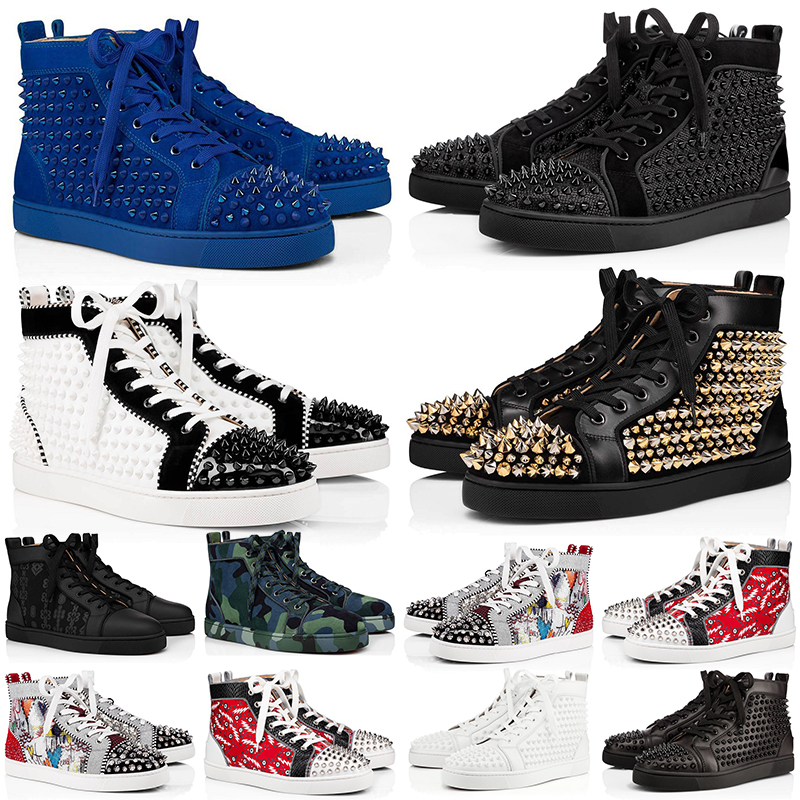2022 Red Bottoms Men Women Designer Casual Shoes Sneakers High Top Black White Blue Glitter Grey Pink Leather Suede Mens Fashion Spikes Trainers Sneaker, #6
2022 Red Bottoms Men Women Designer Casual Shoes Sneakers High Top Black White Blue Glitter Grey Pink Leather Suede Mens Fashion Spikes Trainers Sneaker, #6