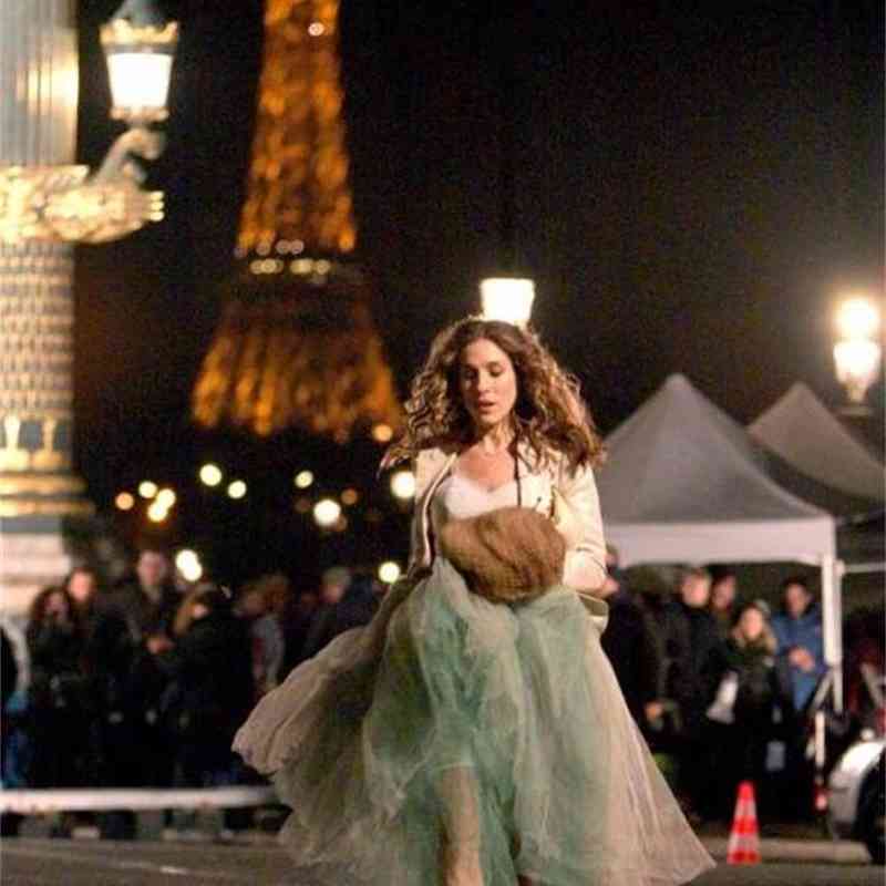 Sex and City Same Style Light Green Tulle Skirts Female Tiered Ruffles Mid-Calf Pleated Womens Four seasons Wearable 210621