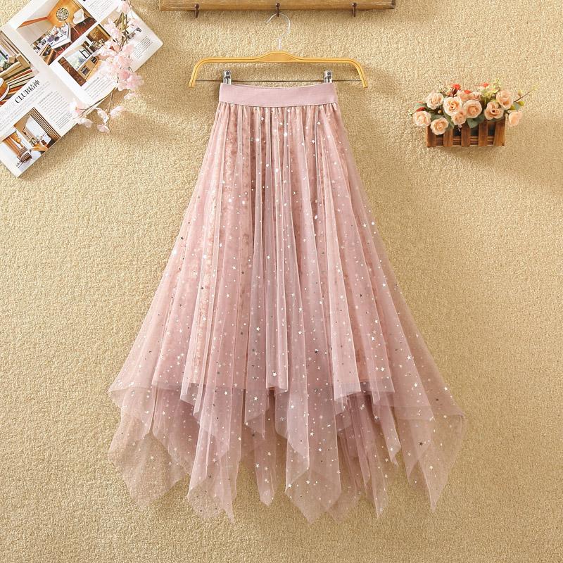 Skirts Irregular Net Yarn Female Stars In The Fall And Winter Of Sequins Pleuche Lined With Long Skirt Thin Veil, See chart
Skirts Irregular Net Yarn Female Stars In The Fall And Winter Of Sequins Pleuche Lined With Long Skirt Thin Veil, See chart