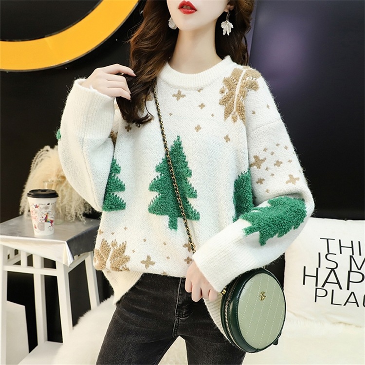 New Women sweater loose wear lazy autumn winter students literature and art versatile retro Christmas Pullover Women&#039;s pullovers от DHgate WW