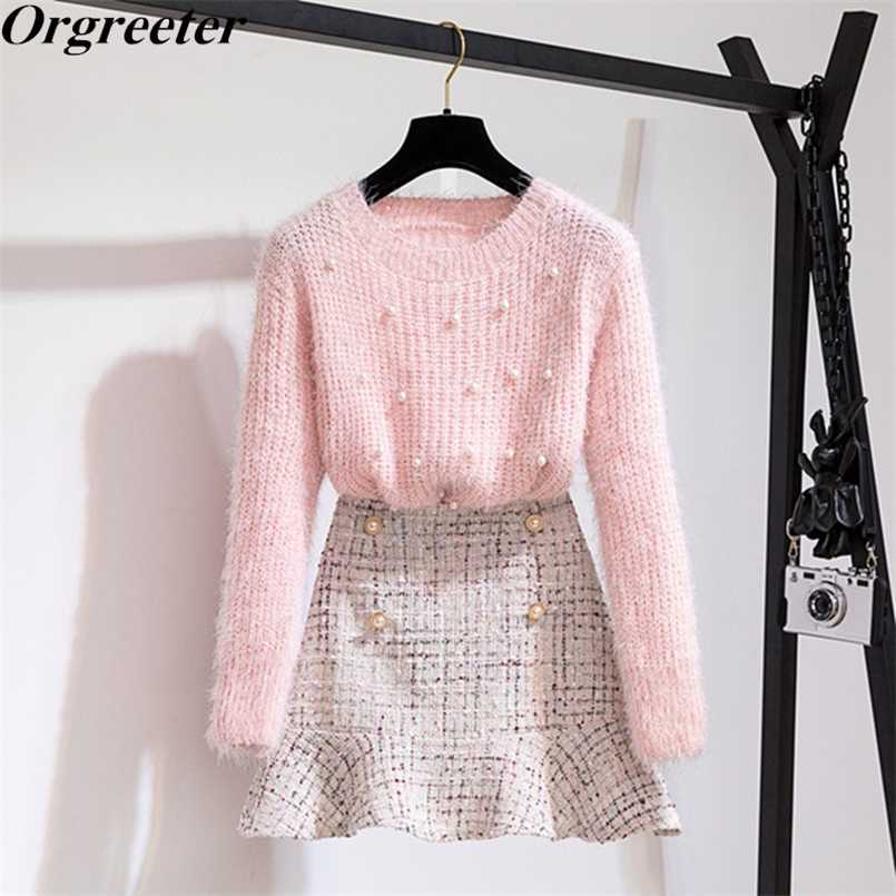 Autumn Spring Fashion Two Piece Set Women Beaded Pullover Sweater and Plaid Tweed Mermaid Skirt Set Soft Mohair Knitted Set 211108, Only skirt
Autumn Spring Fashion Two Piece Set Women Beaded Pullover Sweater and Plaid Tweed Mermaid Skirt Set Soft Mohair Knitted Set 211108, Only skirt