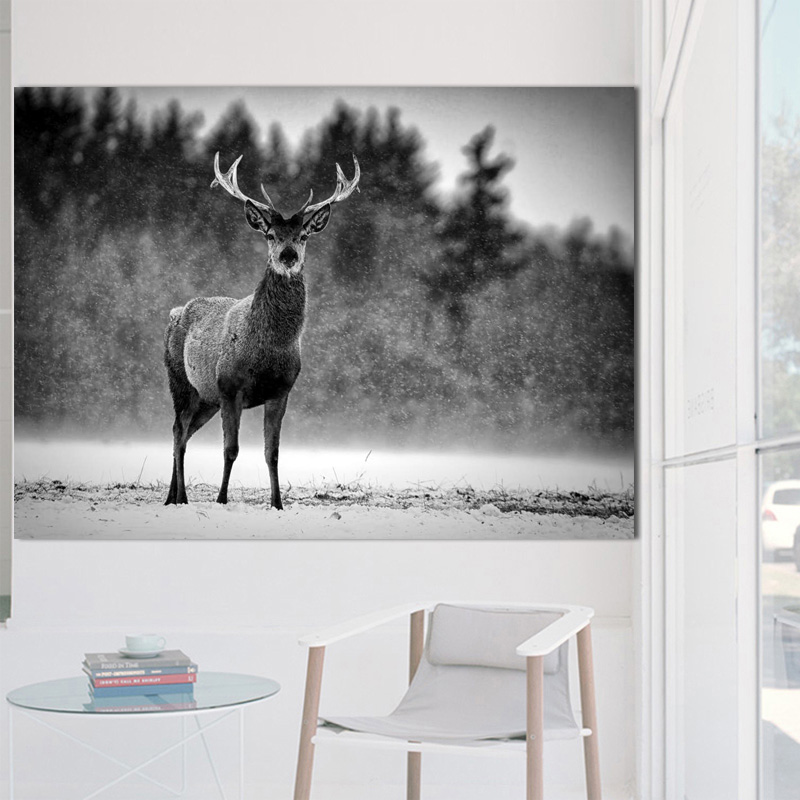 Home Decor Wall Painting Black And White Lion Picture Canvas Print Abstract Animal Poster For Living Room Decoration No Frame