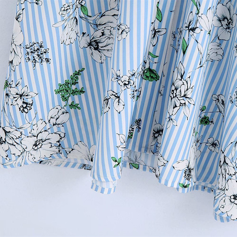 Sweet Women V Neck Bow Lace Dress Spring-autumn Fashion Ladies College Style Cute Printted Shirt 210515