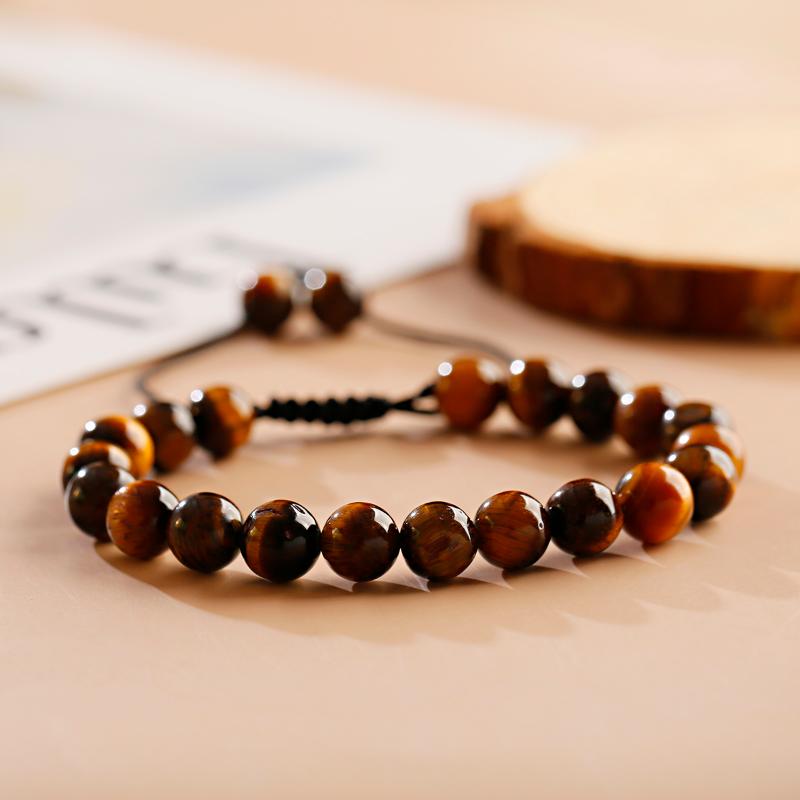 Beaded, Strands 8mm Tiger Eye Stone Beads Bracelet Adjustable Braided Rope Bangles Natural Lava Rock Men Women Yoga Healing Balance
Beaded, Strands 8mm Tiger Eye Stone Beads Bracelet Adjustable Braided Rope Bangles Natural Lava Rock Men Women Yoga Healing Balance
