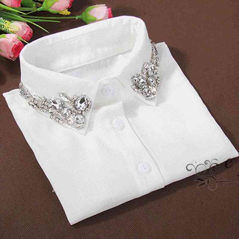 Vintage Fashion White Half Shirt Detachable High-grade Crystal Female Blouse Fake Collar Top Blouses Peter Pan Detachable Collar
Vintage Fashion White Half Shirt Detachable High-grade Crystal Female Blouse Fake Collar Top Blouses Peter Pan Detachable Collar