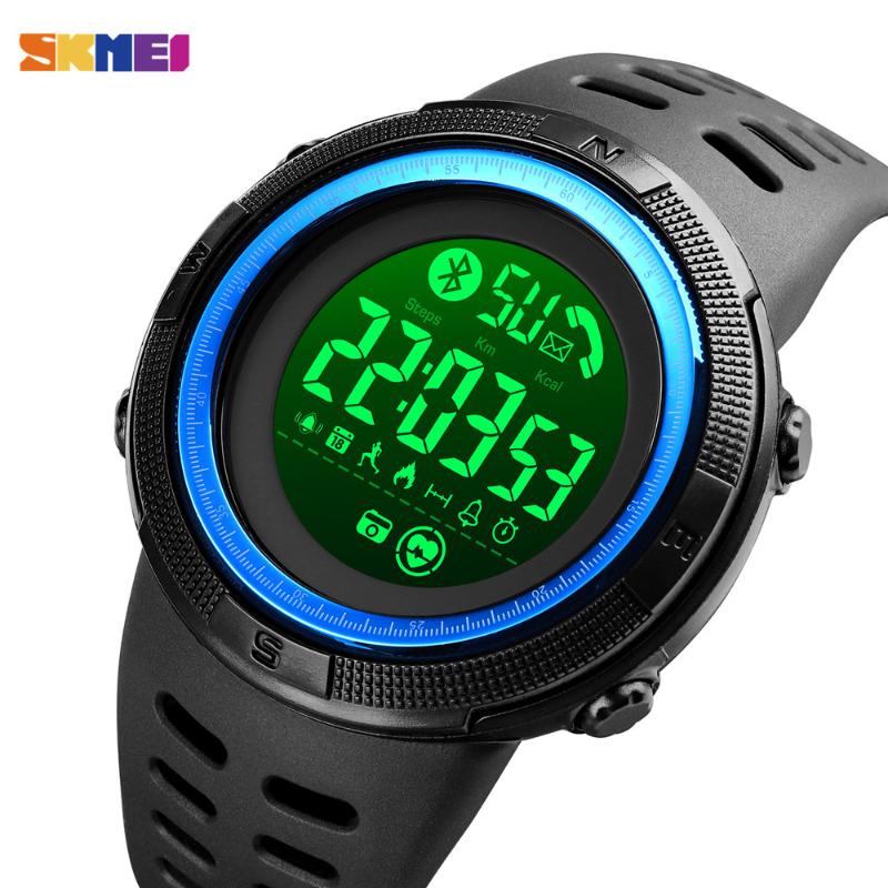 Wristwatches SKMEI Waterproof Military Bluetooth Pedometer Stopwatch Sport Men's Watches LED Light Digital Wristwatch Relogio Masculino 1645, Black
Wristwatches SKMEI Waterproof Military Bluetooth Pedometer Stopwatch Sport Men's Watches LED Light Digital Wristwatch Relogio Masculino 1645, Black