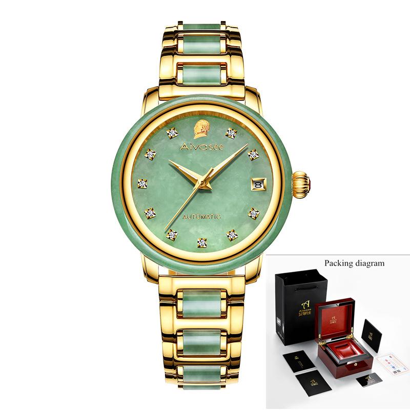 Men Watches Jade Automatic Mechanical Hollow Creative Ladies Couple Fashion Trend Women Clock Wristwatches, Ms
Men Watches Jade Automatic Mechanical Hollow Creative Ladies Couple Fashion Trend Women Clock Wristwatches, Ms
