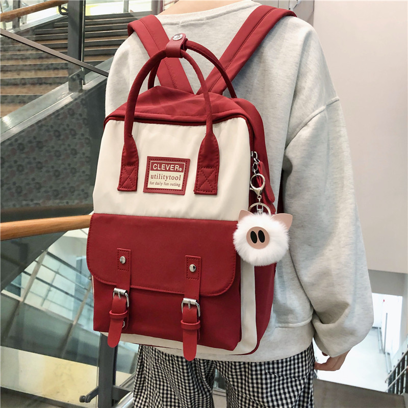 2021 new large capacity bag Korean simple handbag student campus style Backpack, Red
2021 new large capacity bag Korean simple handbag student campus style Backpack, Red