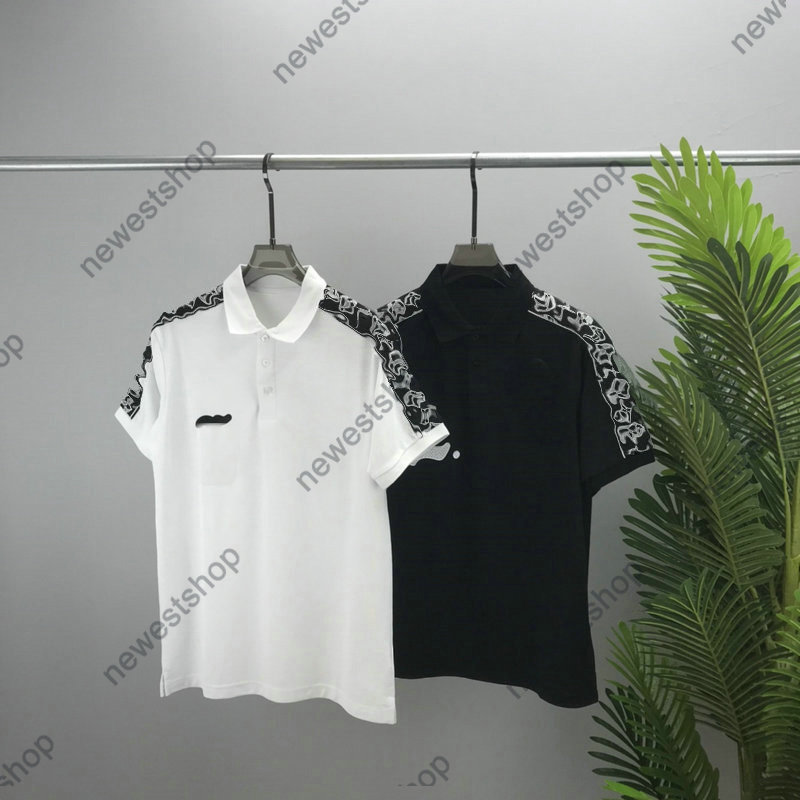 2022 Spring Europe mens polos shirts womens Stripe splicing t shirt High Quality screw Cotton patchwork POLO men sleeve letter print tshirts, Black 1
2022 Spring Europe mens polos shirts womens Stripe splicing t shirt High Quality screw Cotton patchwork POLO men sleeve letter print tshirts, Black 1