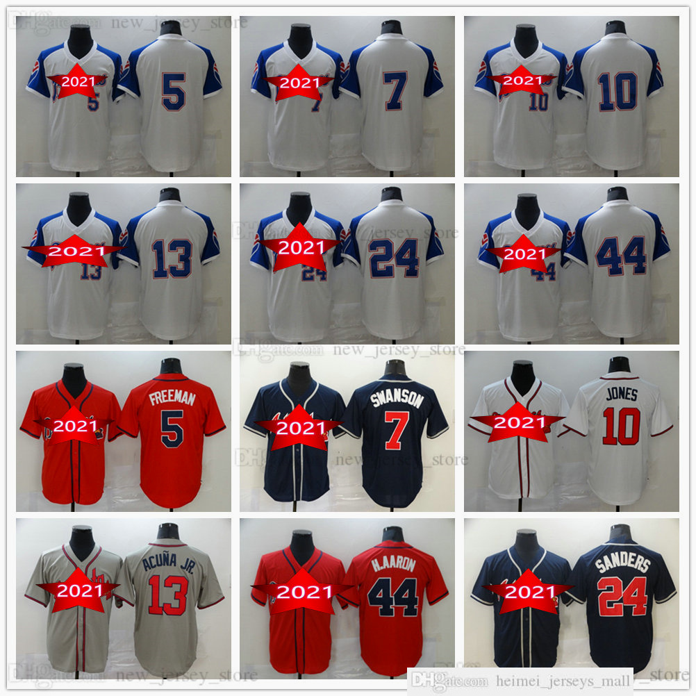 Stitched Baseball 13 Ronald Acuna Jr. Jerseys 5 Freddie Freeman 7 Dansby Swanson 10 Chipper Jones 24 Deion Sanders 44 Hank Aaron Jersey Mens, Blue;black
Stitched Baseball 13 Ronald Acuna Jr. Jerseys 5 Freddie Freeman 7 Dansby Swanson 10 Chipper Jones 24 Deion Sanders 44 Hank Aaron Jersey Mens, Blue;black