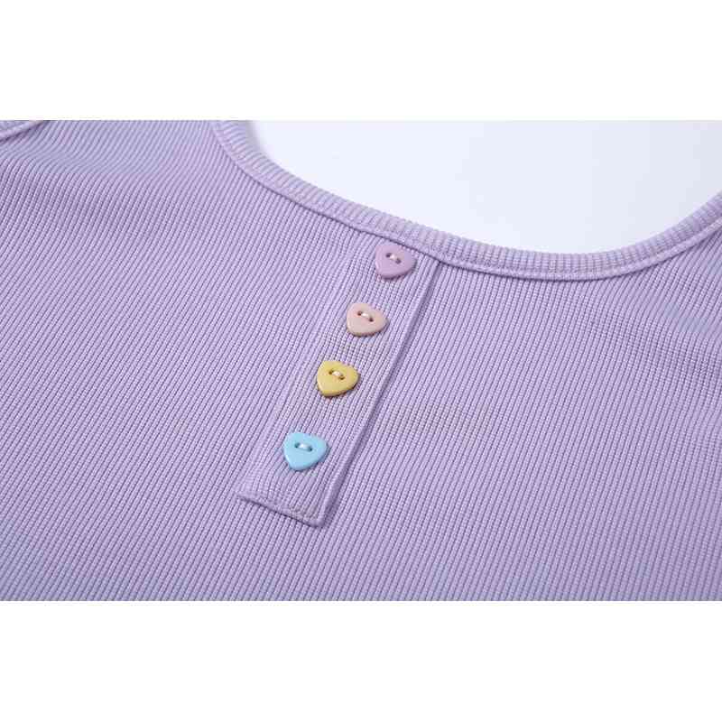 Sexy Button Tank Tops Fashion Womens Purple Vest Off Shoulder Halter Blusa Shirt Summer Slim Crop Top Camisole 210607