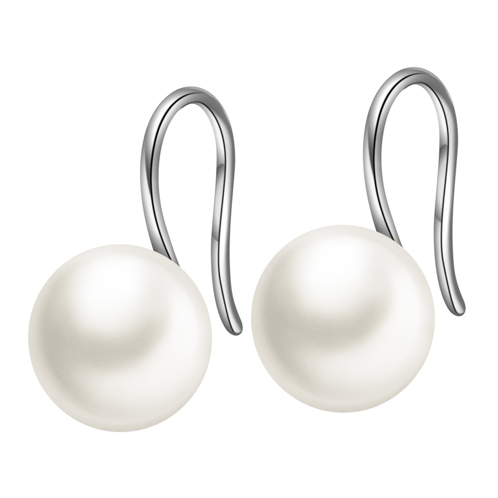 Women Dangle Ceramic Ball Steel Hook Earrings Eardrops Wedding Party Jewelry