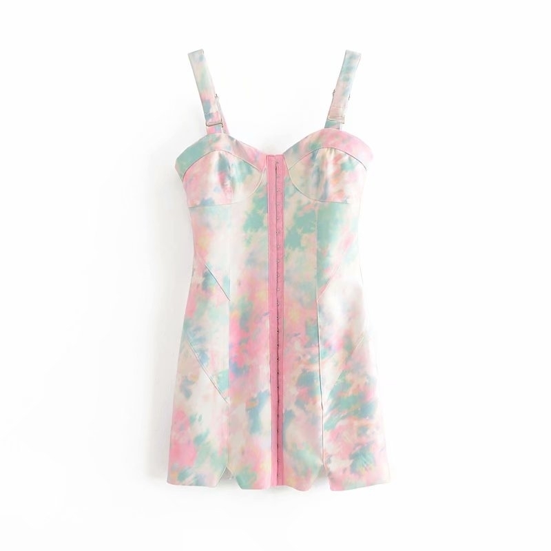 Vintage Chic Multicolor Tie-dye Print Sling Dress Women Front Hook Sleeveless Summer Mini Dress Romantic Lady Party Dresses 210520, Blue
Vintage Chic Multicolor Tie-dye Print Sling Dress Women Front Hook Sleeveless Summer Mini Dress Romantic Lady Party Dresses 210520, Blue
