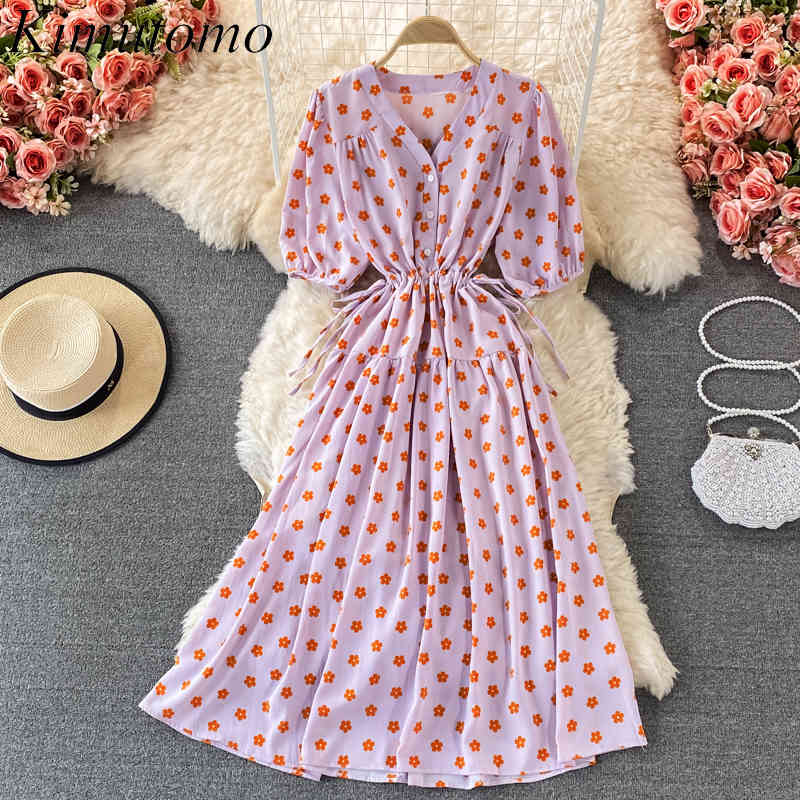 Kimutomo Vintage Gentle Dress Women French Style Floral Print V-neck Puff Sleeve Lace Up Slim Waist Vestidos Summer Chic 210521, White
Kimutomo Vintage Gentle Dress Women French Style Floral Print V-neck Puff Sleeve Lace Up Slim Waist Vestidos Summer Chic 210521, White