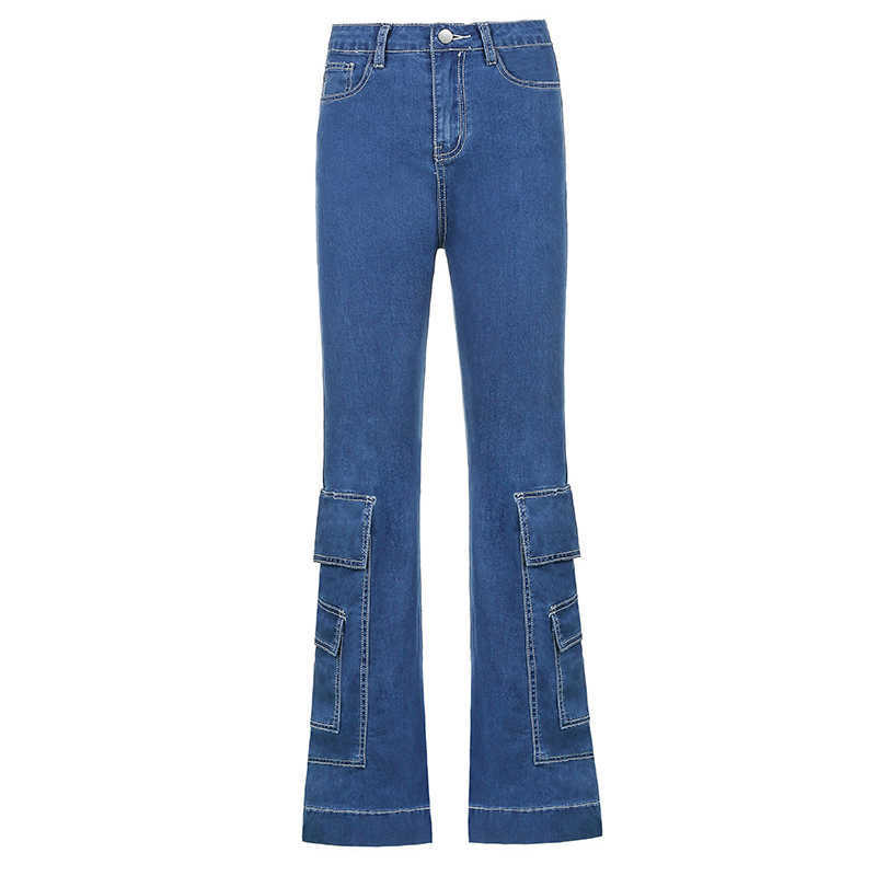 Skater Style Indie Boyfriend Baggy Pants Y2k Streetwear Teen Fashion 90s Jeans Pockets Wide Legs High Waist Trousers 210922