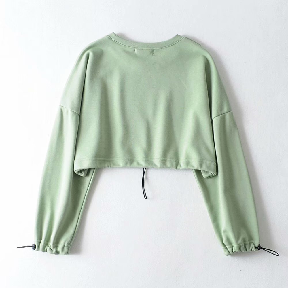 Winter vintage hoodies women Fall crop top casual cotton pullover cute cropped sweatshirt korean 210521