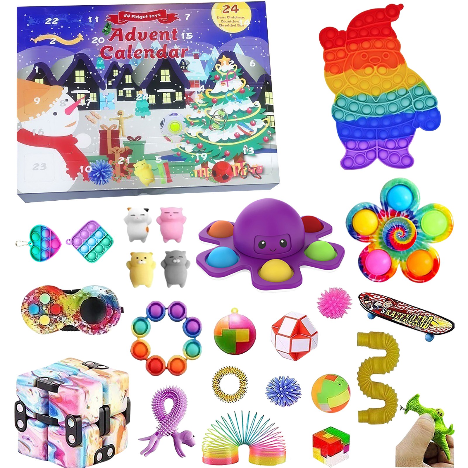 Fidget Toys Set Christmas Advent Calendar With 24 Antistress Toys Pack Blind Box Anti Stress Relief Toy For Christmas Gift
Fidget Toys Set Christmas Advent Calendar With 24 Antistress Toys Pack Blind Box Anti Stress Relief Toy For Christmas Gift