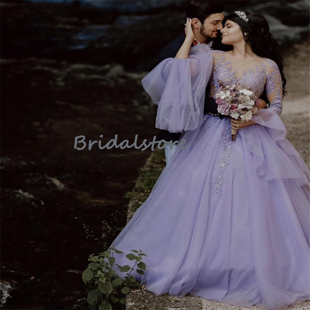 Fariy Lilac Quinceanera Dresses Mexica 2022 With Puff Sleeves Princess Tulle Lace Prom Dress Elegant Sweet 15 Brithday Skirt Engagement Party Gown Ves