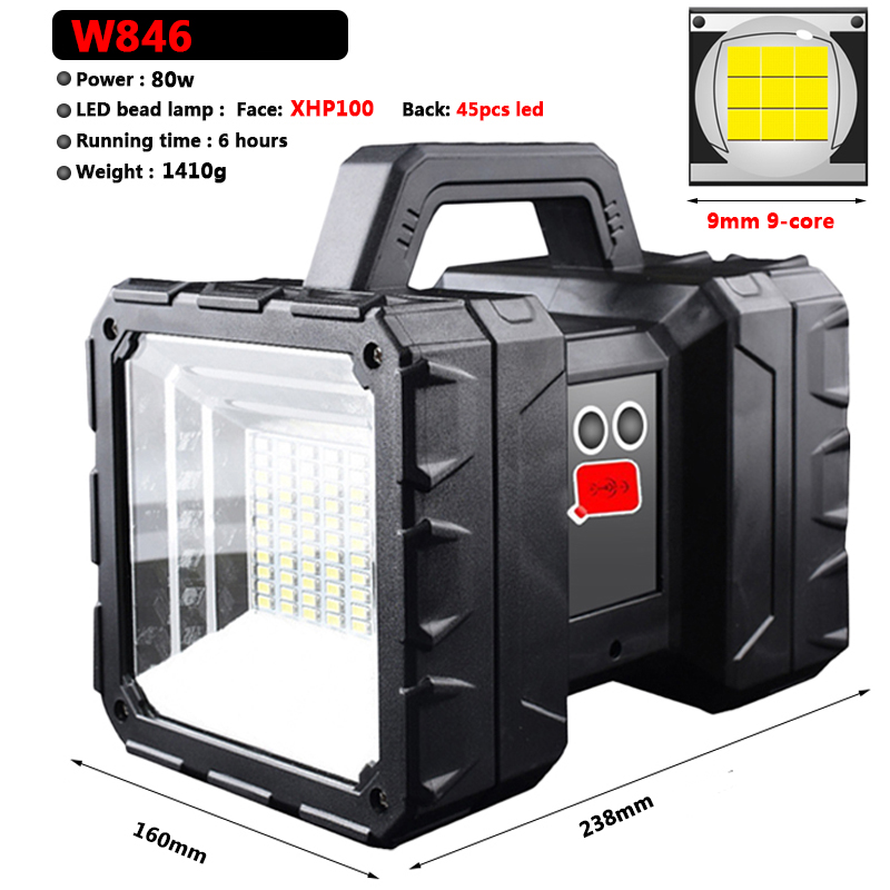 XHP100 9-Core Super Bright LED Rechargeable Double Head Searchlight Handheld Flashlight Work Light Spotlight Floodling XHP70.2
XHP100 9-Core Super Bright LED Rechargeable Double Head Searchlight Handheld Flashlight Work Light Spotlight Floodling XHP70.2