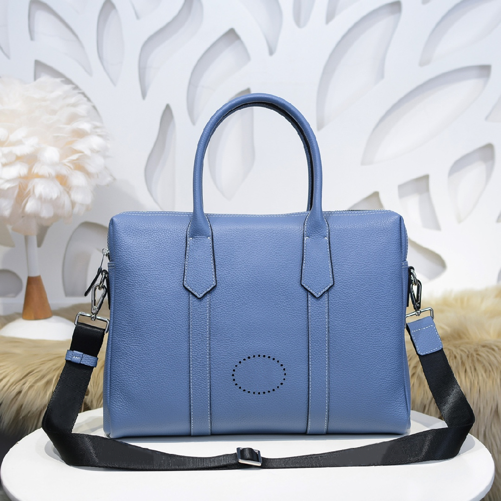 2021 Men's blue Cowhide Leather Designer Briefcase High Quality Large Capacity Laptop Bag Retro Fashion Waterproof Handbag Office Casual, Sky blur
2021 Men's blue Cowhide Leather Designer Briefcase High Quality Large Capacity Laptop Bag Retro Fashion Waterproof Handbag Office Casual, Sky blur