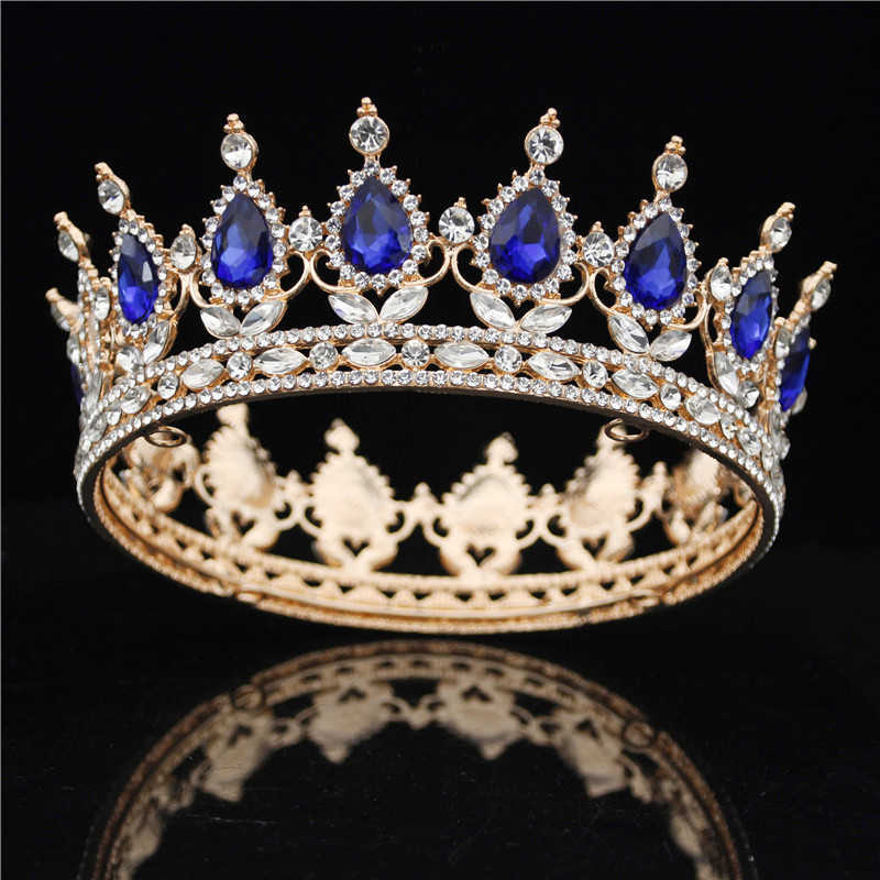 Gold Purple Queen King Bridal Crown For Women Headdress Prom Pageant Wedding Tiaras and Crowns Hair Jewelry Accessories 210707