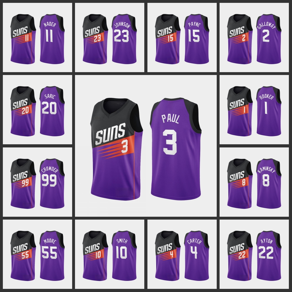 Phoenix Suns Men Purple Chris Paul Damian Jones Devin Booker 2021 Earned Jersey Swingman, Black
Phoenix Suns Men Purple Chris Paul Damian Jones Devin Booker 2021 Earned Jersey Swingman, Black