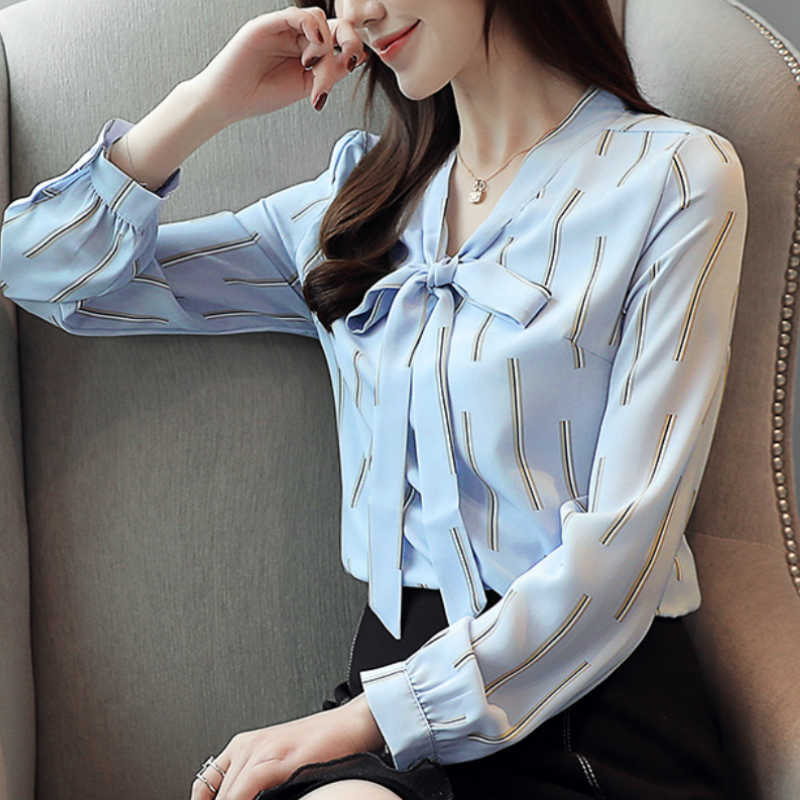 Blusas Mujer De Moda Long Sleeve Blouse Women Bow Tie V-neck Office Ladies Tops Striped Chiffon Blouse Women Shirts B768 210602, As picture
Blusas Mujer De Moda Long Sleeve Blouse Women Bow Tie V-neck Office Ladies Tops Striped Chiffon Blouse Women Shirts B768 210602, As picture