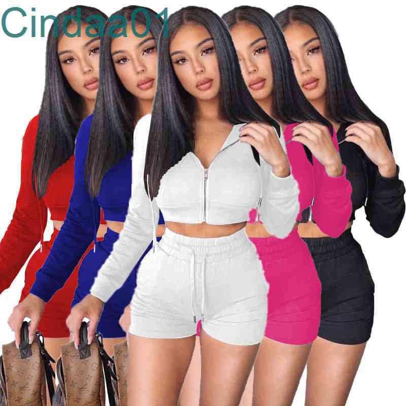 Women Tracksuits Two Piece Set Deisgner Outfits Slim Sexy Long Sleeve Zipper Hooded Tops Shorts Solid Colour Sportwear 5 Colours, Blue
Women Tracksuits Two Piece Set Deisgner Outfits Slim Sexy Long Sleeve Zipper Hooded Tops Shorts Solid Colour Sportwear 5 Colours, Blue