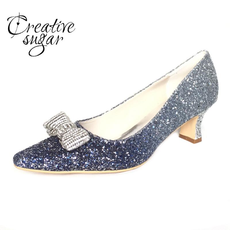 Dress Shoes Creativesugar Low Heel 3D Metallic Gradient Light Blue Glitter Party Prom Night Club Red Carpet Pointed With Crystal Bow, Black
Dress Shoes Creativesugar Low Heel 3D Metallic Gradient Light Blue Glitter Party Prom Night Club Red Carpet Pointed With Crystal Bow, Black