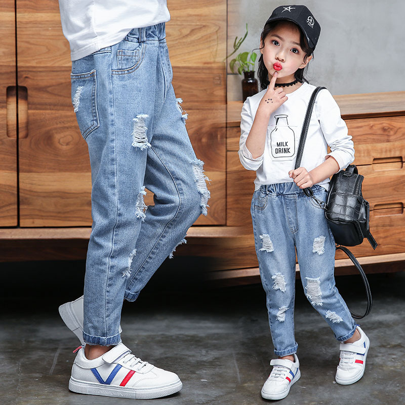 jeans Baby Girl Cotton Hole Pants Fashion Autumn Light Blue Trousers Teenage School Girls Clothing Ripped Jeans for Kids
jeans Baby Girl Cotton Hole Pants Fashion Autumn Light Blue Trousers Teenage School Girls Clothing Ripped Jeans for Kids