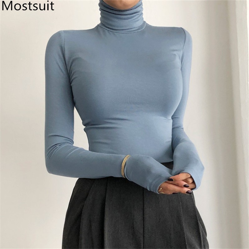 Turtleneck Stretchy Women T Shirt Tops Spring Long Sleeve Slim Solid Fashion Female Tees T-shirts Femme 210518, Blue
Turtleneck Stretchy Women T Shirt Tops Spring Long Sleeve Slim Solid Fashion Female Tees T-shirts Femme 210518, Blue