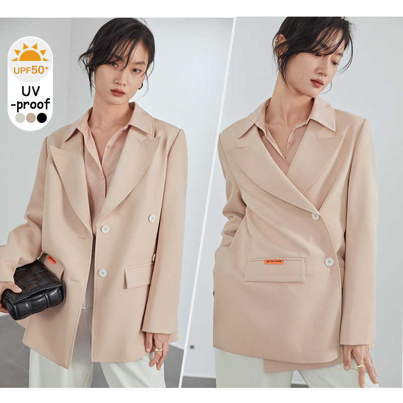 FANSILANEN UV proof office lady casual blazer coat Women spring split black jacket Female oversize white striped 210607
FANSILANEN UV proof office lady casual blazer coat Women spring split black jacket Female oversize white striped 210607