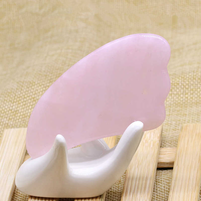 Natural Jade Stone Guasha Board Rose Quartz Green Agate Dongling Jade Guasha Scraper Face Massager Gua Sha Tools Wholesale