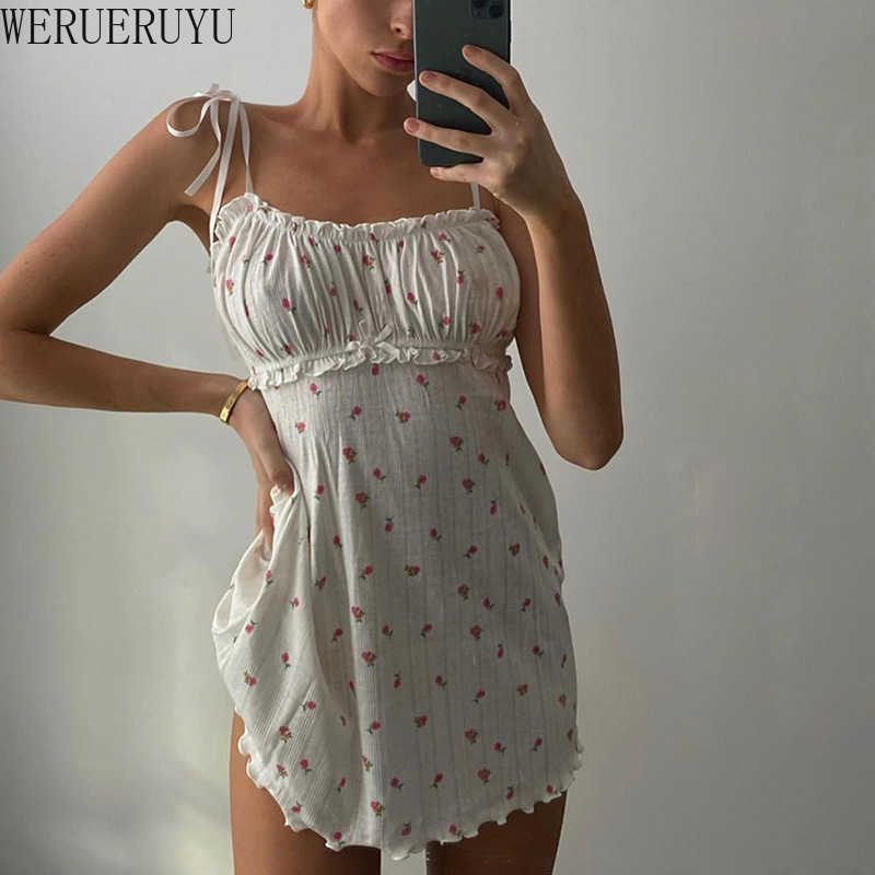 WERUERUYU Floral Printed Sleeveless Spaghetti Strap Dress Summer White A Line Short Dresses Ladies Ruched Tie Up Casual Dress 210608, Photo color
WERUERUYU Floral Printed Sleeveless Spaghetti Strap Dress Summer White A Line Short Dresses Ladies Ruched Tie Up Casual Dress 210608, Photo color